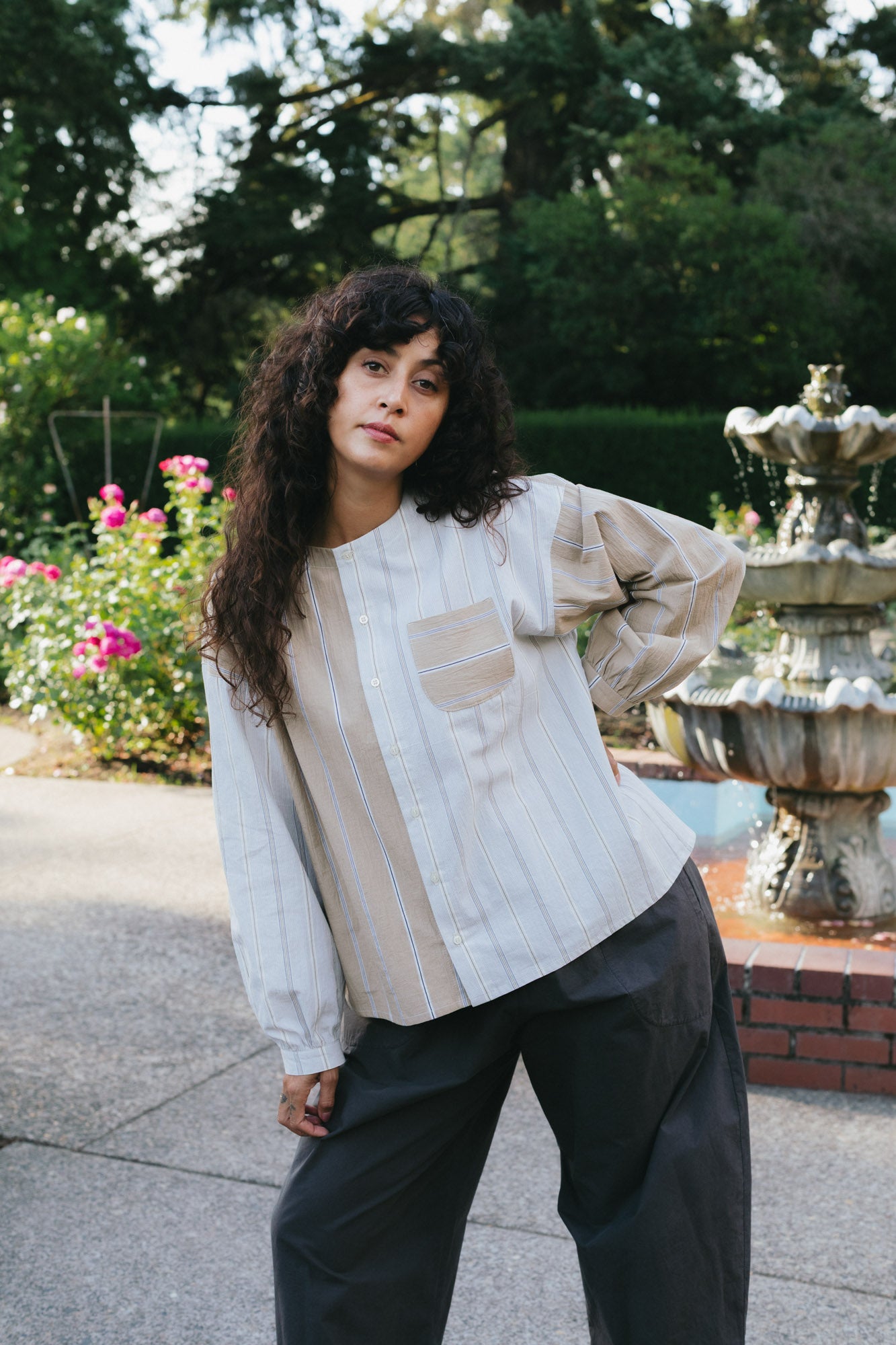 Rhys Top in Oxford Stripe