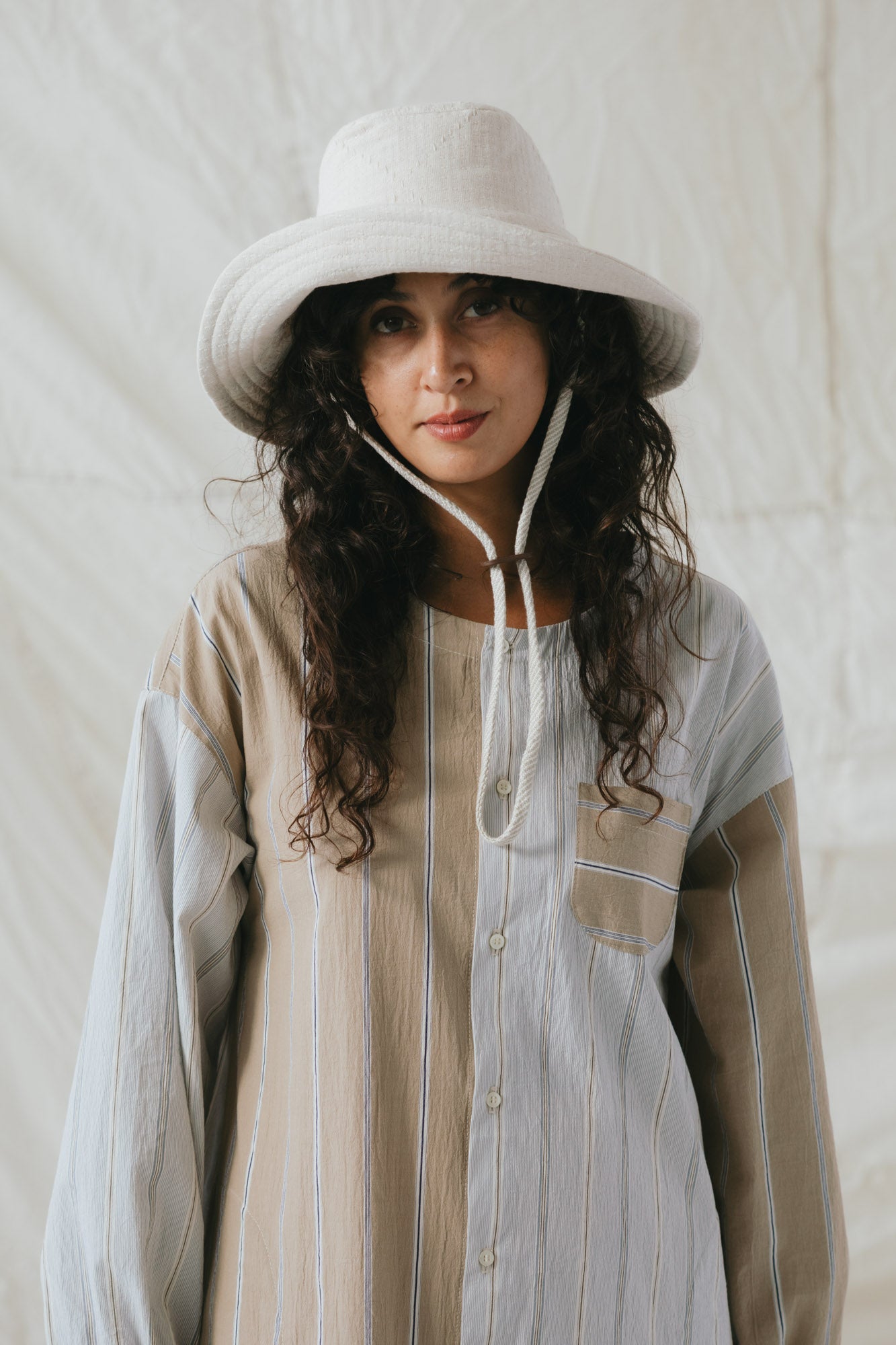 Gardener's Hat in Natural Sashiko