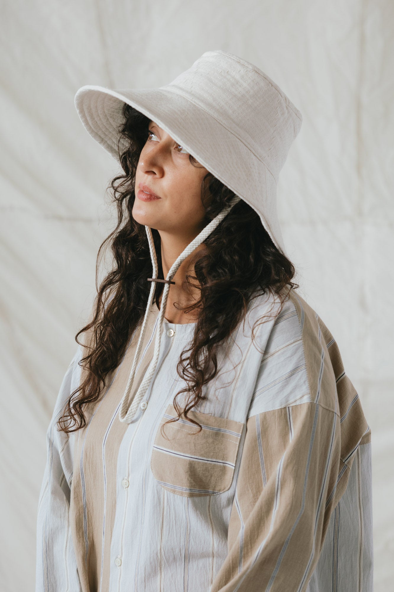 Gardener's Hat in Natural Sashiko