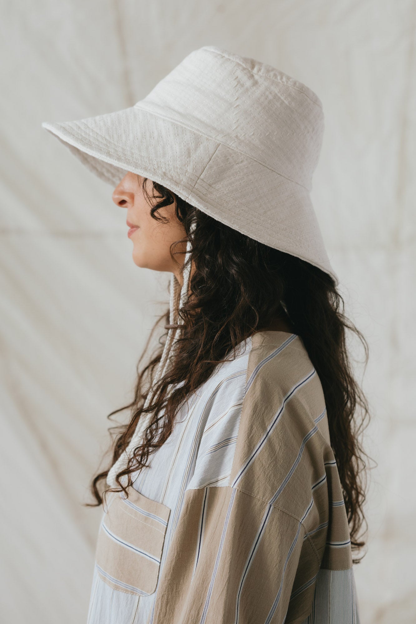 Gardener's Hat in Natural Sashiko
