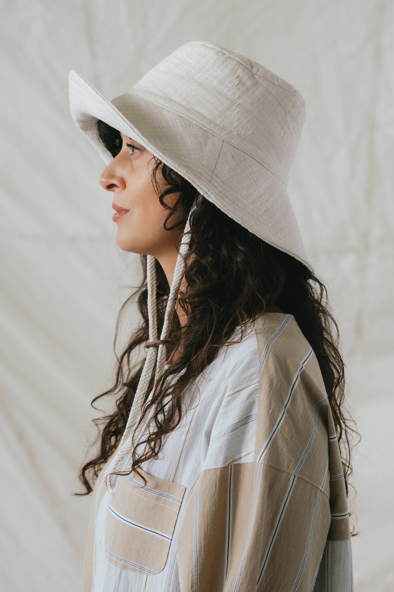 Gardener's Hat in Natural Sashiko
