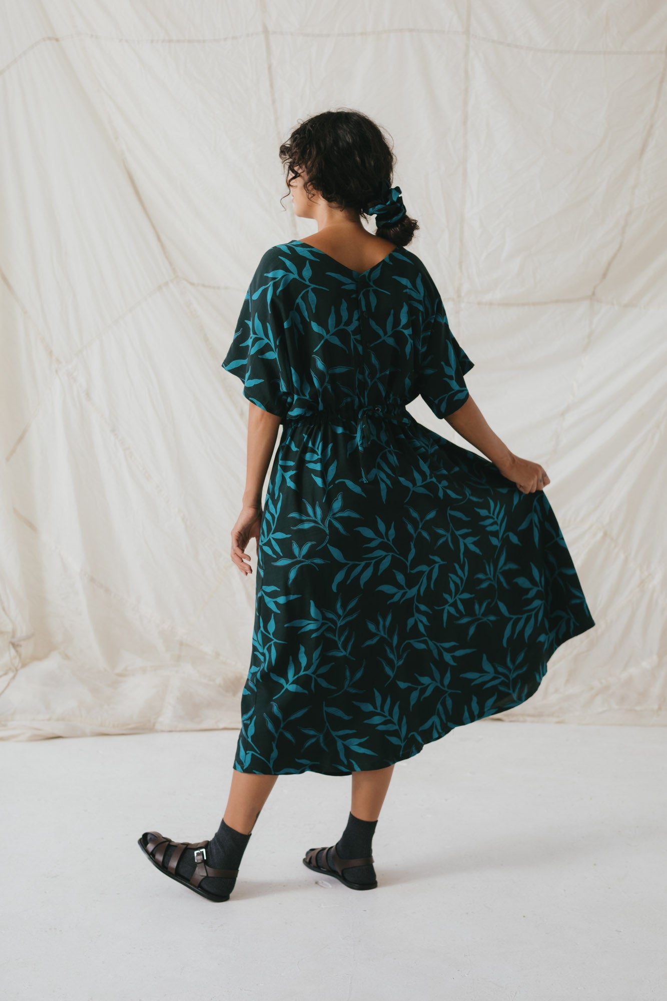 Ruffle Scrunchie in Forest Canopy