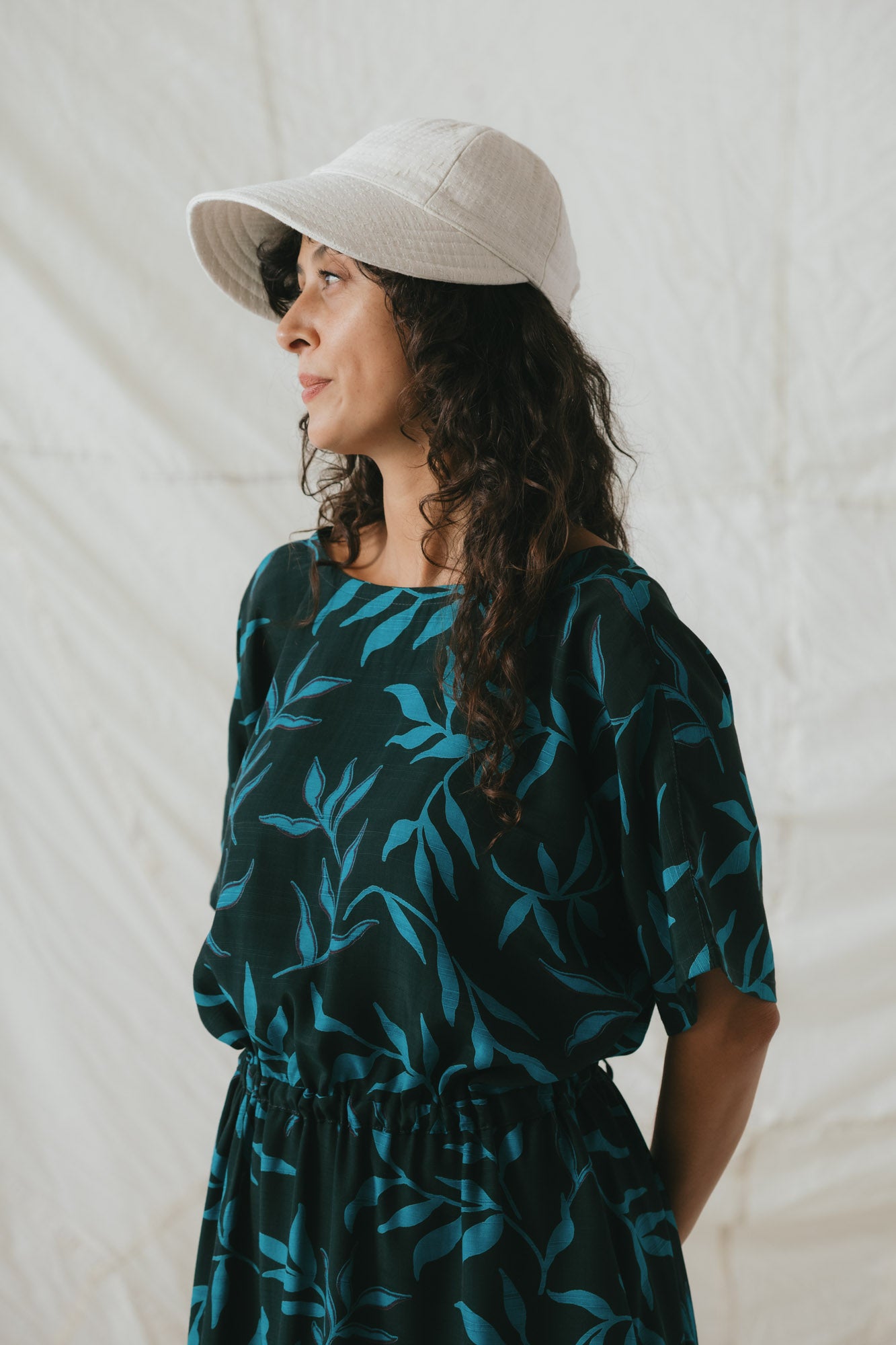 Soleil Hat in Natural Sashiko