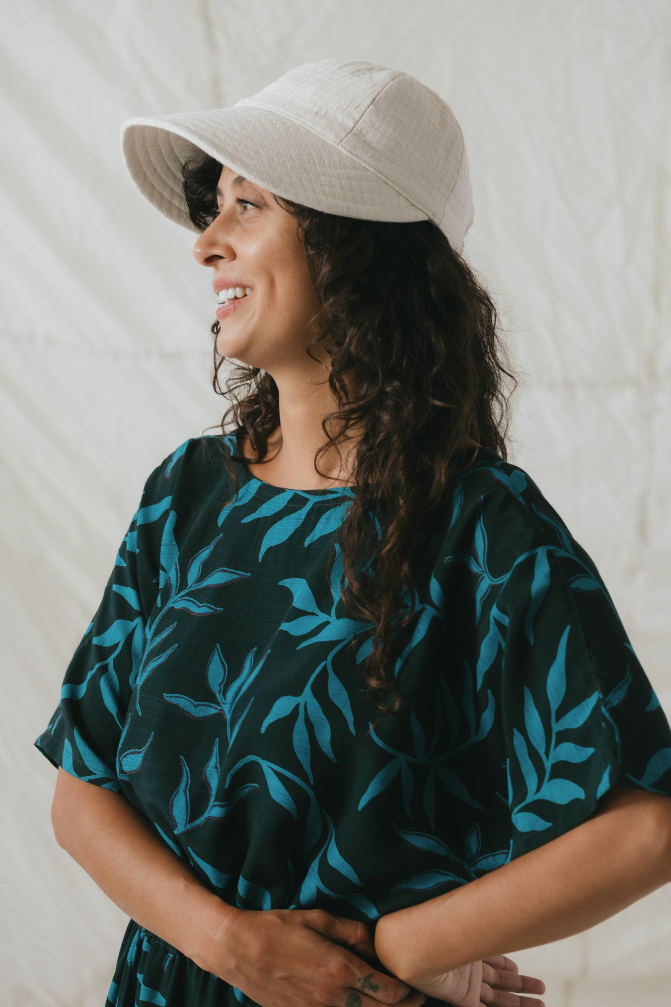 Soleil Hat in Natural Sashiko