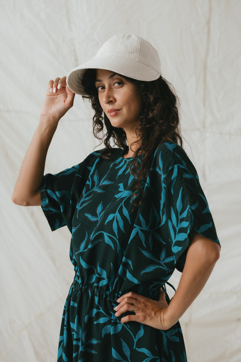 Soleil Hat in Natural Sashiko