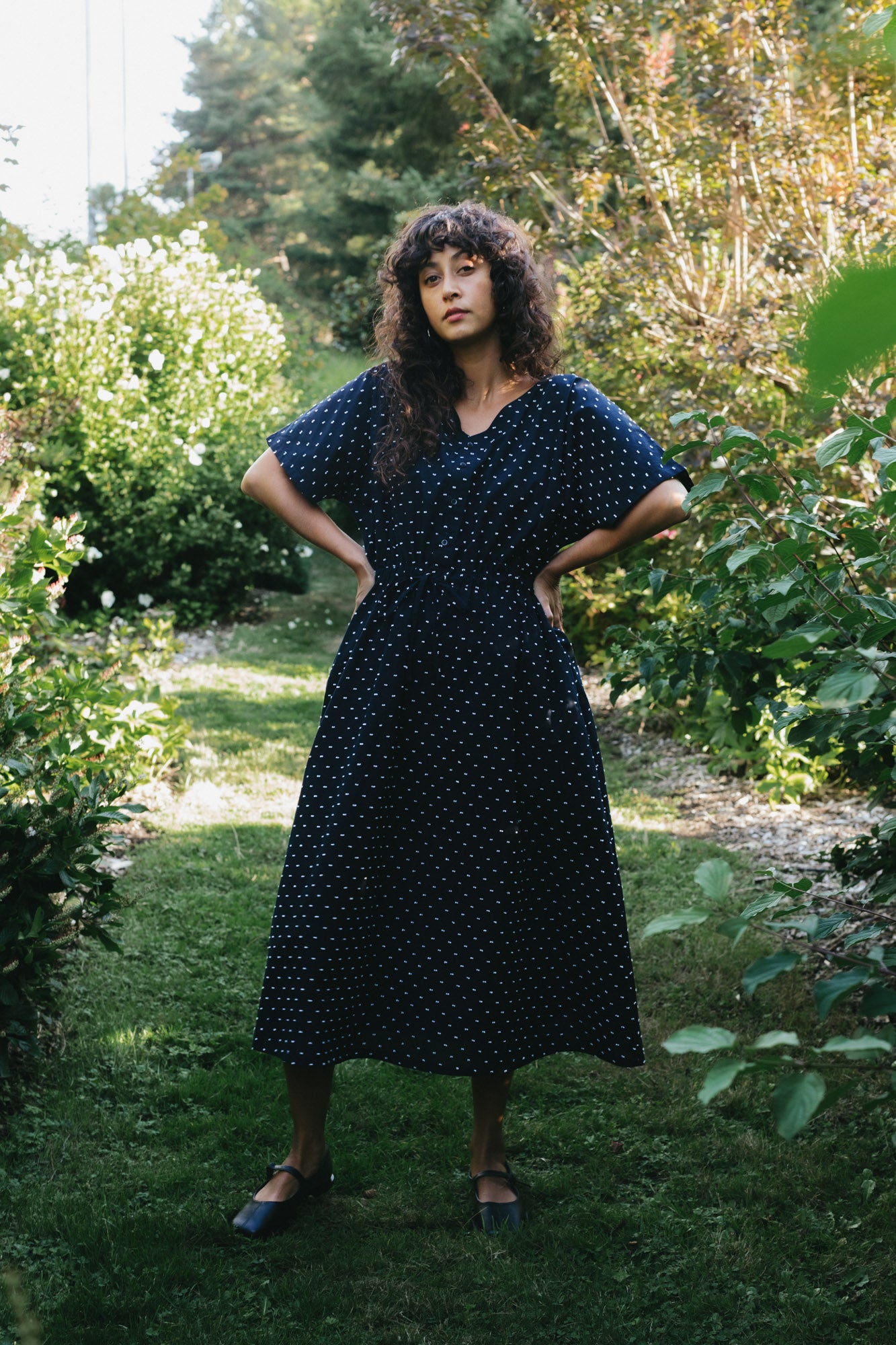 Equinox Dress in Polka Dot Dobby