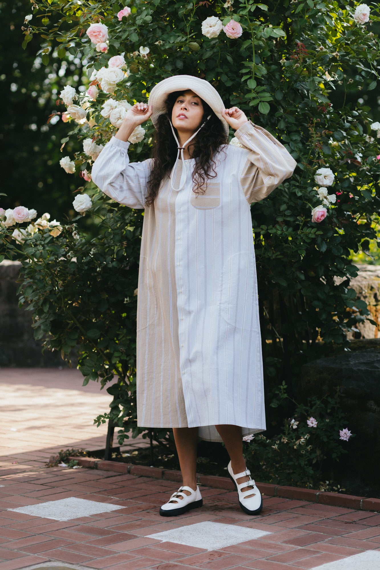 Gardener's Hat in Natural Sashiko