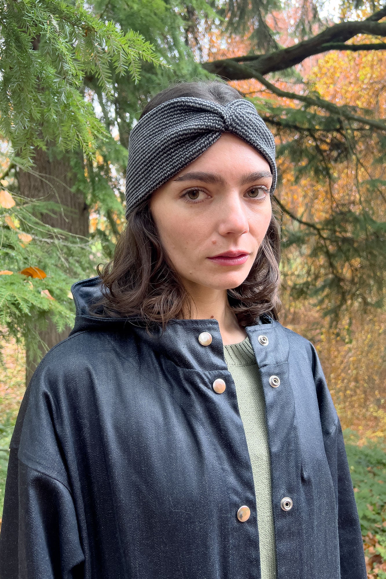 Twist Headband in Ash Stripe