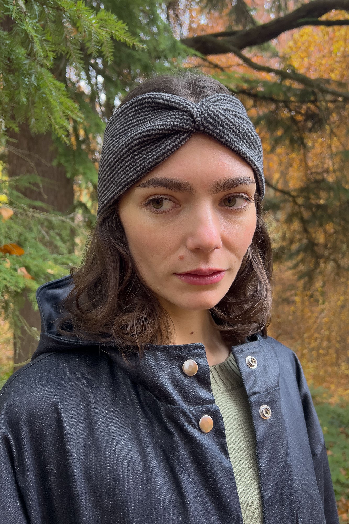 Twist Headband in Ash Stripe